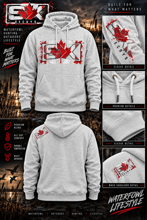 SX Decoys Heathered Oatmeal Canada Flag Hoodie