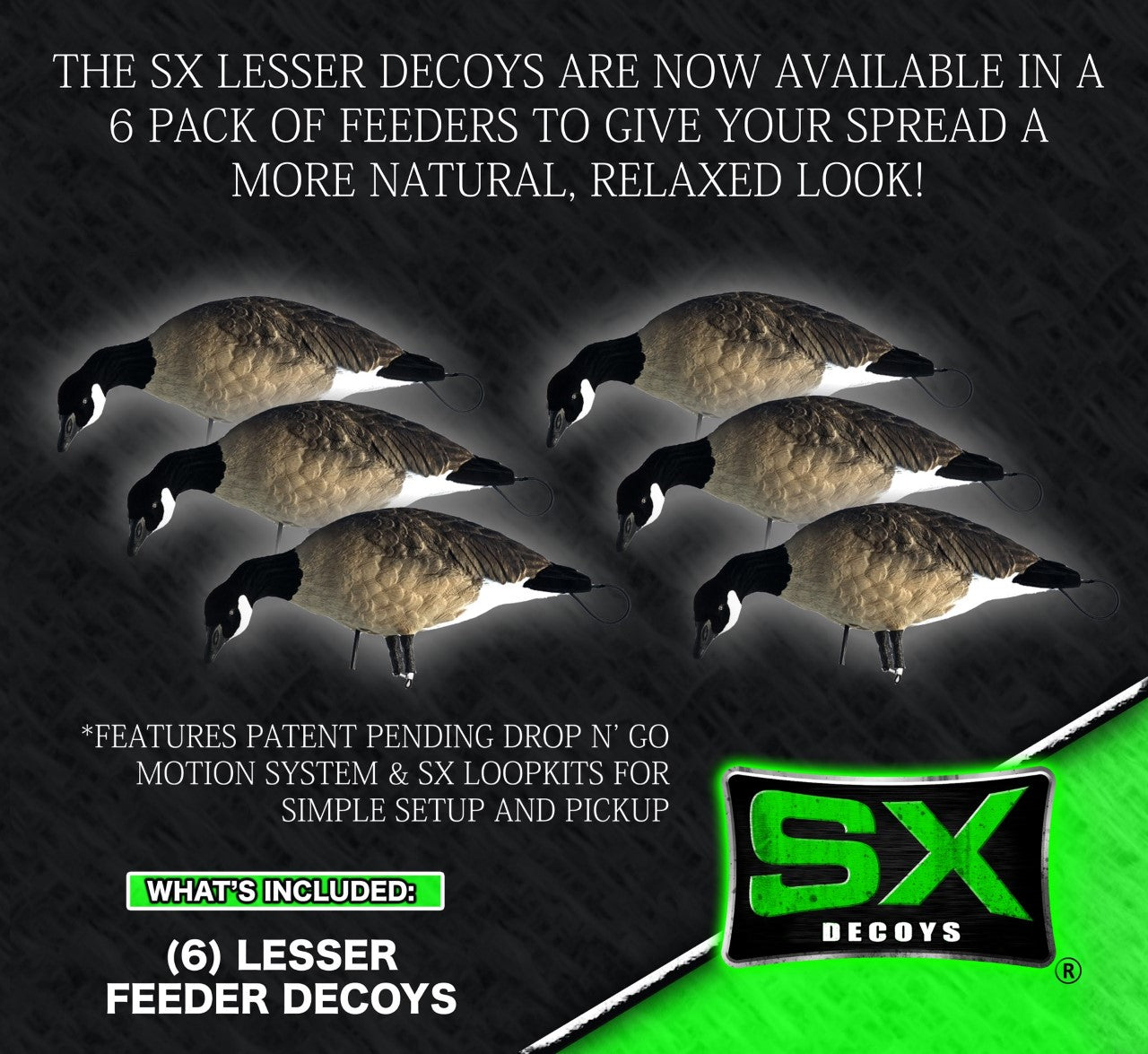 SX Full Body Canada Goose Decoy Lesser Feeder Packs SX Decoys